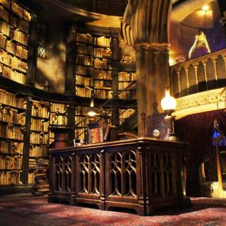 Magical library wallpaper