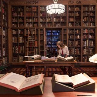 Magical library wallpaper