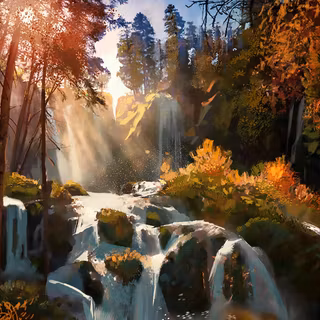 Autumn fantasy landscape wallpaper