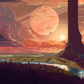 Autumn fantasy landscape wallpaper