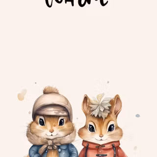 Winter cartoon animals wallpaper