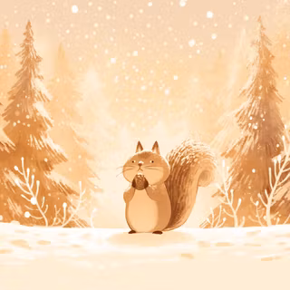 Winter cartoon animals wallpaper
