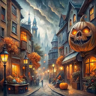 Halloween streets wallpaper