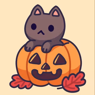 Preppy Halloween cat wallpaper