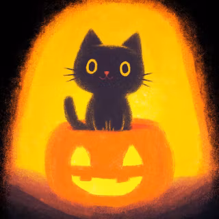 Preppy Halloween cat wallpaper
