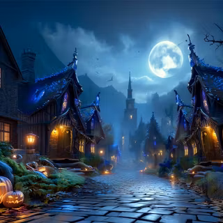 Halloween streets wallpaper