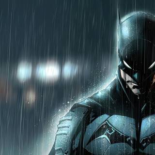 Batman in rain wallpaper