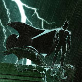 Batman in rain wallpaper