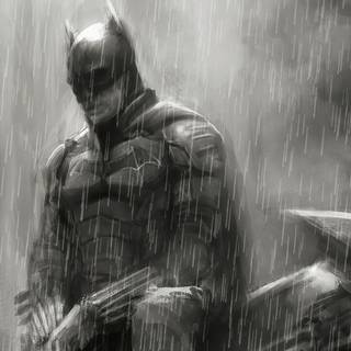Batman in rain wallpaper
