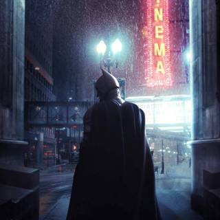 Batman in rain wallpaper