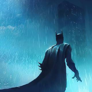 Batman in rain wallpaper