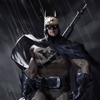 Batman in rain wallpaper