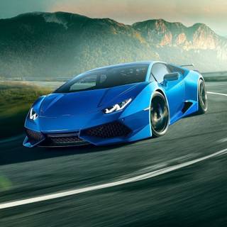 Blue Lamborghini Huracán wallpaper