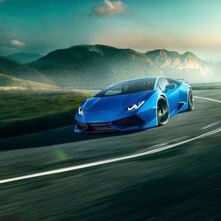 Blue Lamborghini Huracán wallpaper
