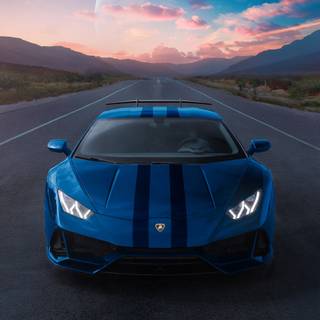 Blue Lamborghini Huracán wallpaper
