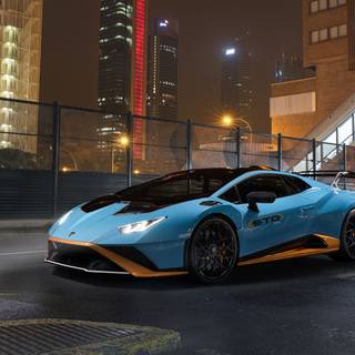 Blue Lamborghini Huracán wallpaper