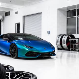 Blue Lamborghini Huracán wallpaper
