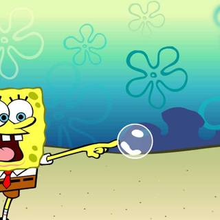 Spongebob blowing bubbles wallpaper