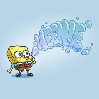 Spongebob blowing bubbles wallpaper