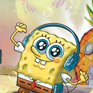 Spongebob blowing bubbles wallpaper