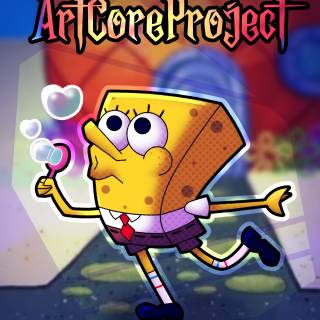 Spongebob blowing bubbles wallpaper