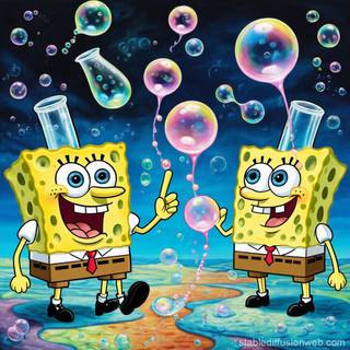 Spongebob blowing bubbles wallpaper