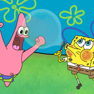 Spongebob blowing bubbles wallpaper