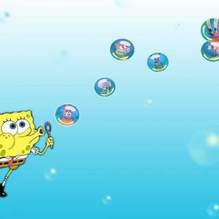 Spongebob blowing bubbles wallpaper