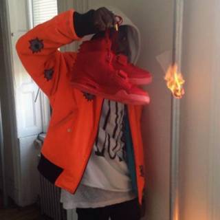 Red drip people wallpaper