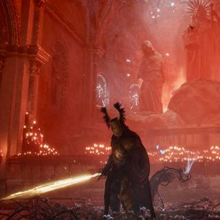 Red drip people wallpaper