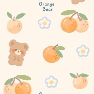 Kawaii orange bear wallpaper