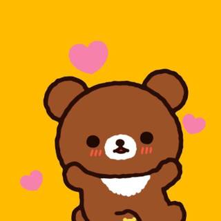 Kawaii orange bear wallpaper