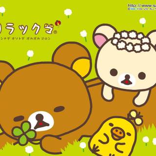 Kawaii orange bear wallpaper