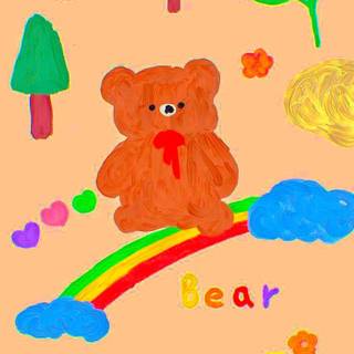 Kawaii orange bear wallpaper