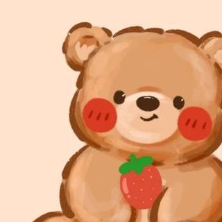 Kawaii orange bear wallpaper