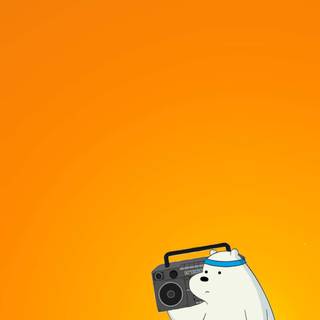 Kawaii orange bear wallpaper