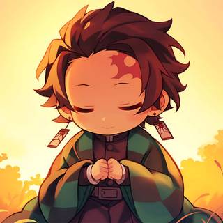 Tanjiro in a peace place wallpaper