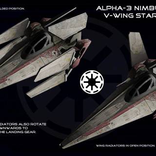 Alpha-3 Nimbus-class V-wing starfighter wallpaper