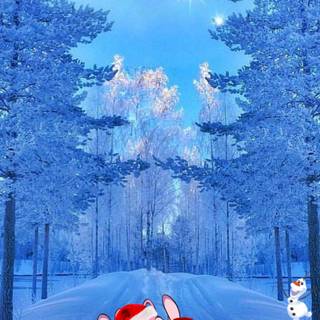 Stitch and Angel Christmas wallpaper