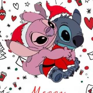Stitch and Angel Christmas wallpaper
