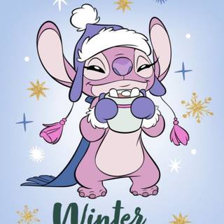 Stitch and Angel Christmas wallpaper