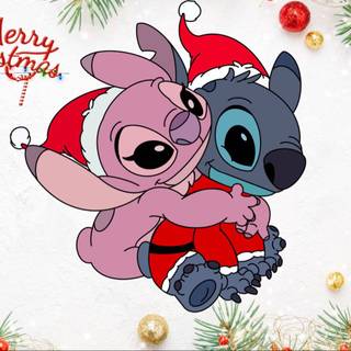 Stitch and Angel Christmas wallpaper