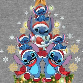 Stitch and Angel Christmas wallpaper