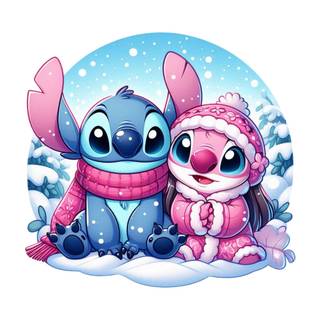 Stitch and Angel Christmas wallpaper