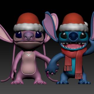 Stitch and Angel Christmas wallpaper
