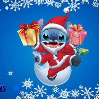 Stitch and Angel Christmas wallpaper