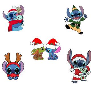 Stitch and Angel Christmas wallpaper