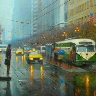 Rain painting wallpaper