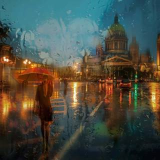 Rain painting wallpaper