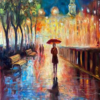 Rain painting wallpaper